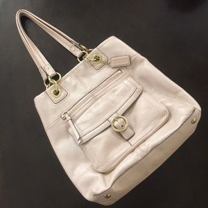 COACH Penelope buckle beige leather tote bag